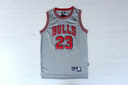 Maillot De Basket Chicago Bulls Michael Jordan 23 Limited Edition Engrener Fan Version Gris